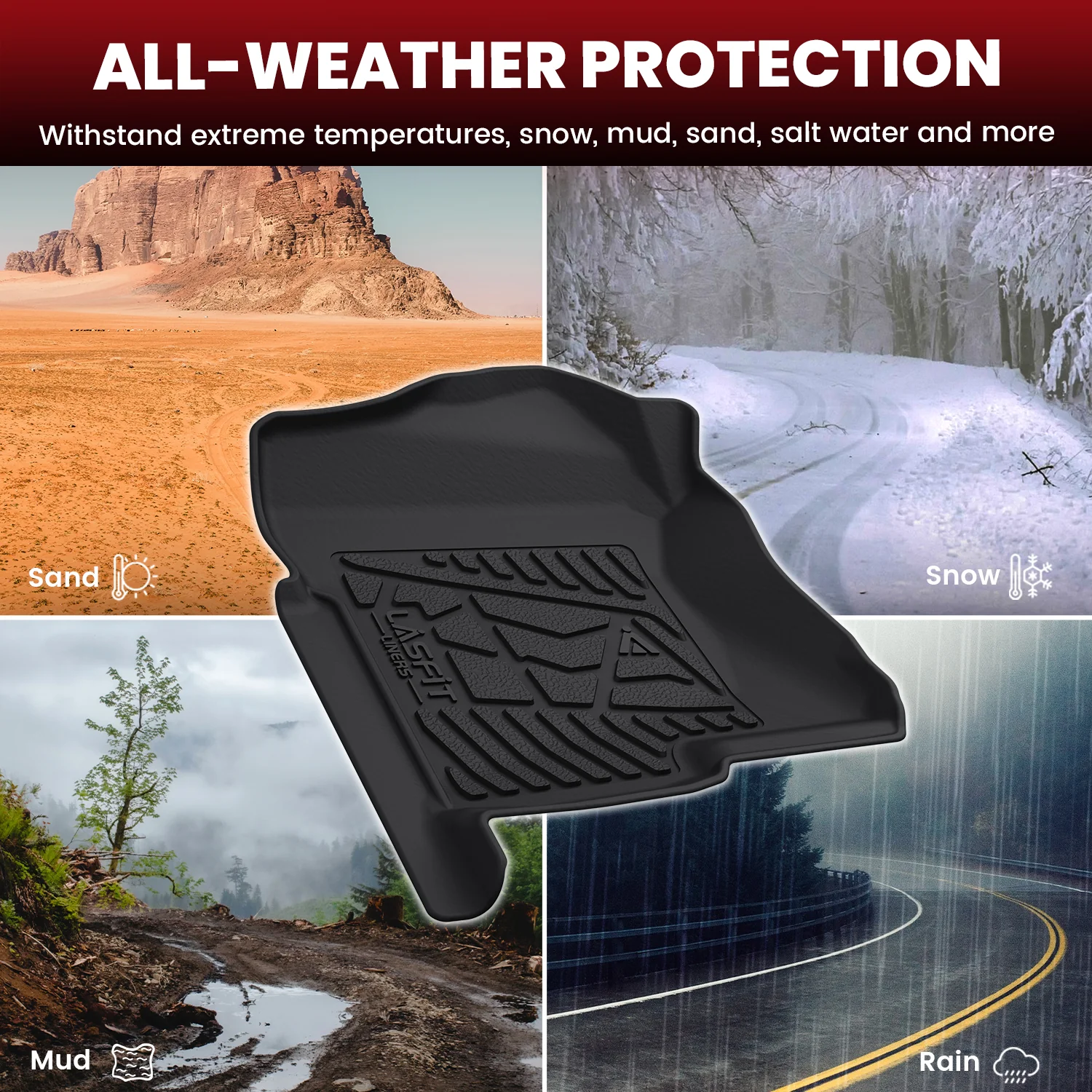 Fit for 1999-2006 GMC Sierra 2500HD 3500HD Floor Mats, Fit Without 4*4 Shifter Only - Image 4