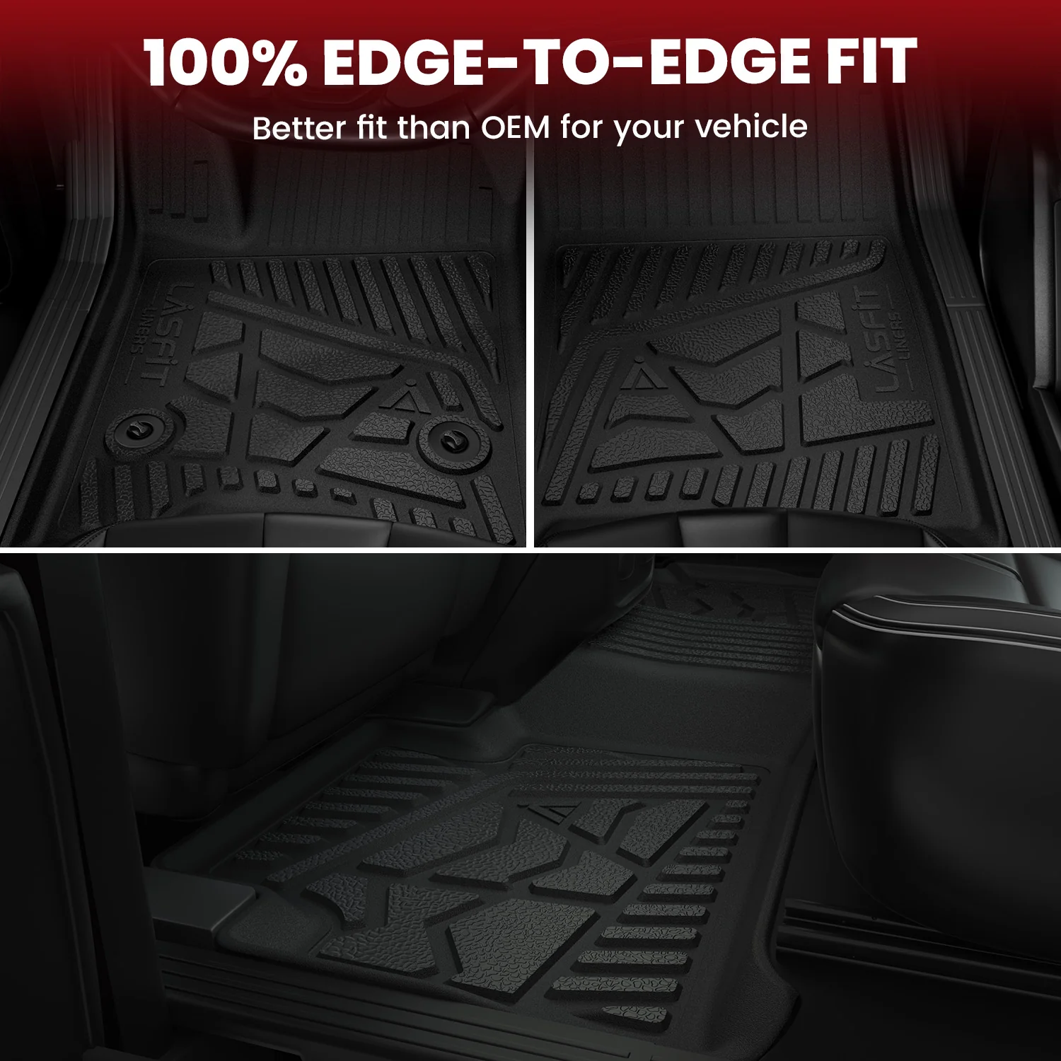 Fit for 2000-2006 GMC Yukon XL 1st & 2nd Row Floor Mats, Fit 2nd Row Bench Seat Only - Image 3