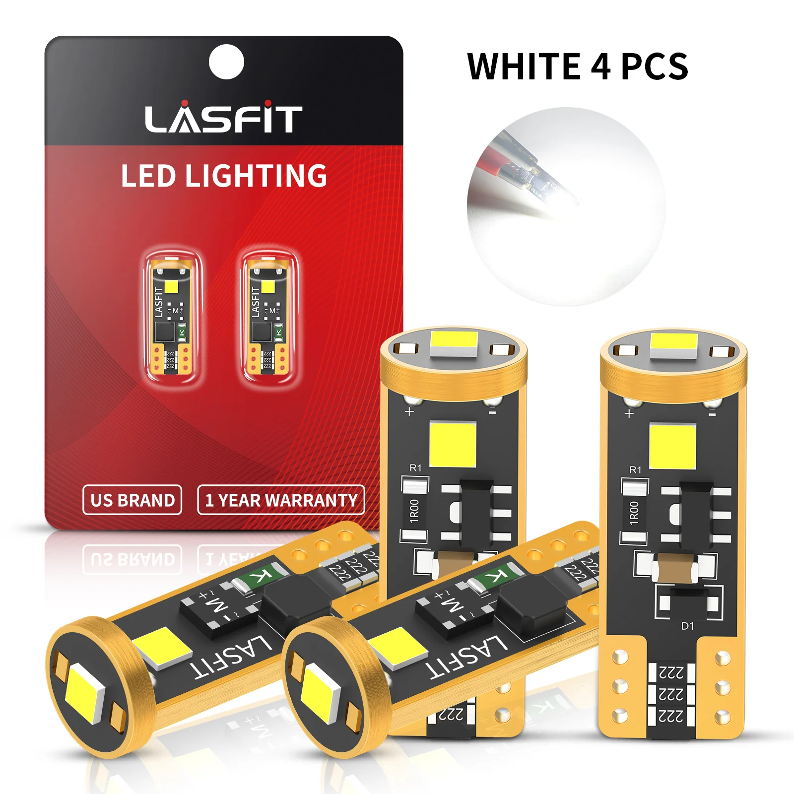 T10 194 168 CANBUS Error Free LED License Plate Dome Map Trunk Cargo Light Bulbs | White - Image 10