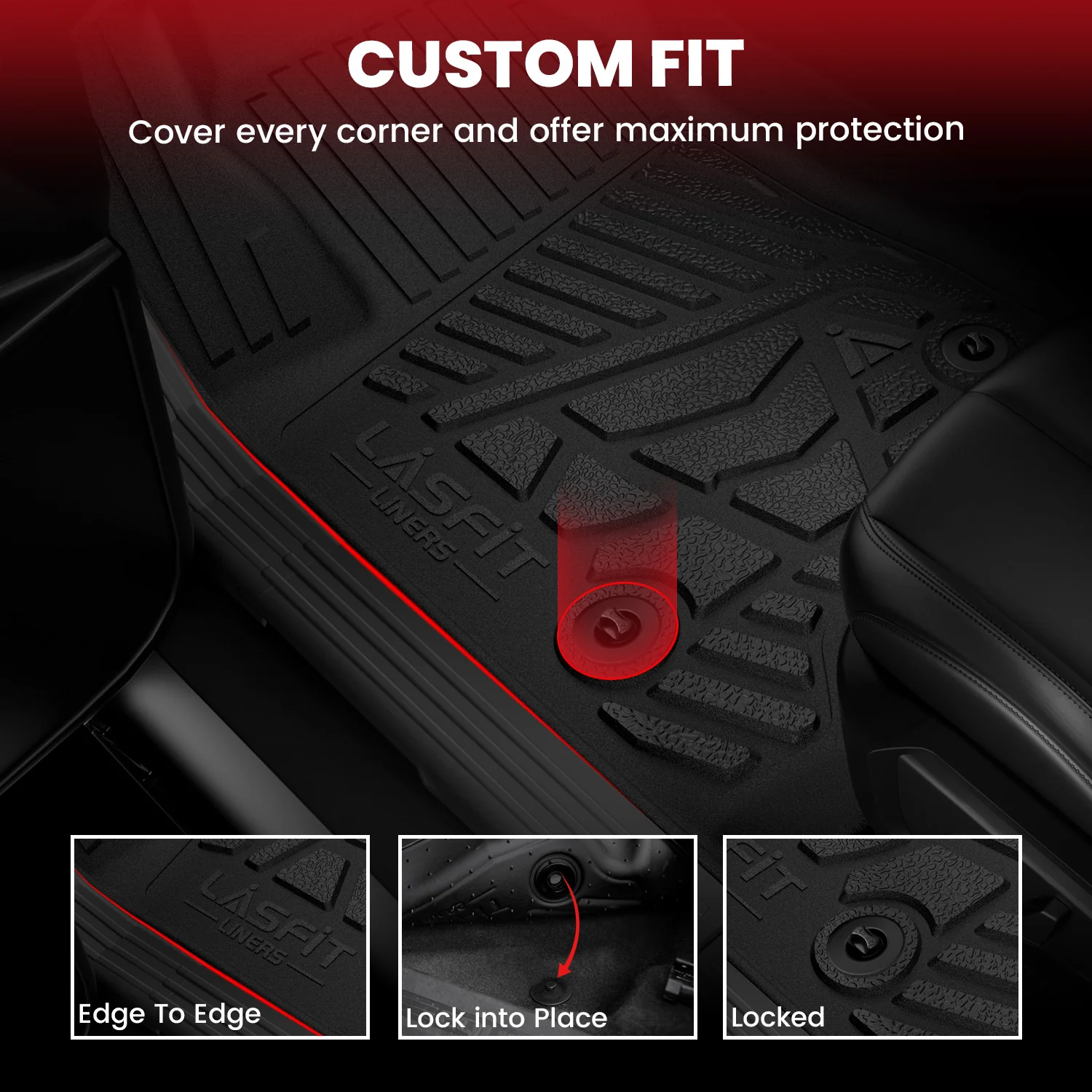 Fit for 2007-2013 Jeep Wrangler 1st Row Floor Mats, Fit 2-Door or 4-Door 1st Row - Image 3