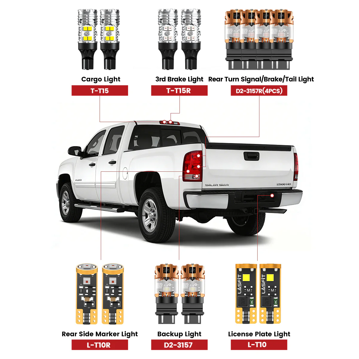 Fit for 2007-2014 GMC Sierra 2500HD 3500HD The Brightest LED Bulbs Upgrade - Image 2
