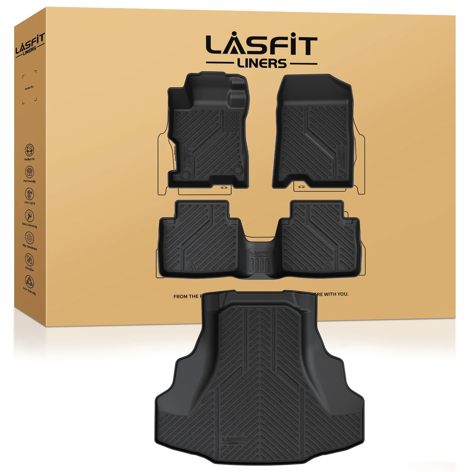 Fit for 2008-2012 Honda Accord 1st & 2nd Row Floor Mats or Cargo Mat, Only fit Sedan not fit Coupe - Image 9