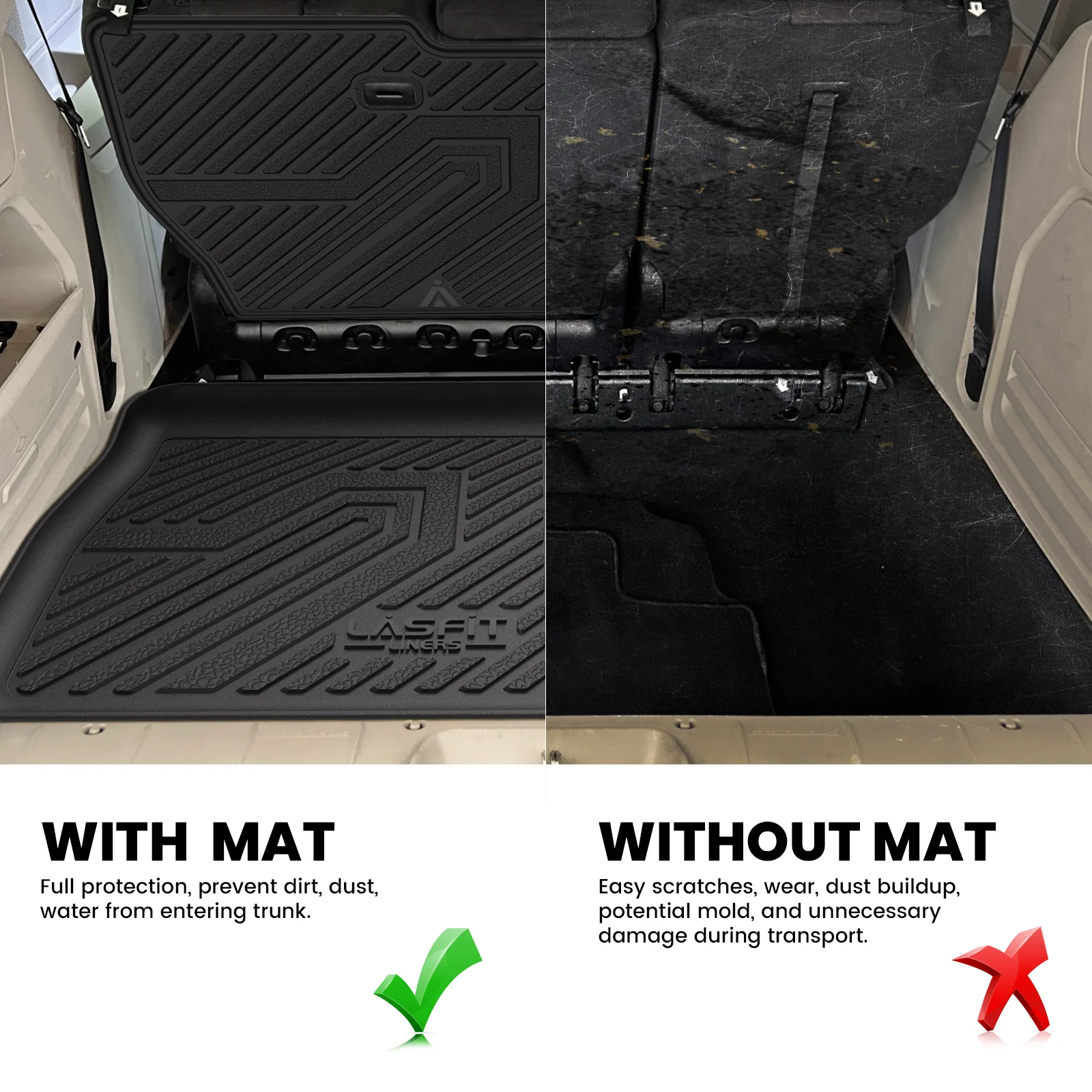 Fit for 2008-2016 Chrysler Town & Country Floor Mats or Cargo & Seatback Mats, Floor Mats Only Fit Stow 'N Go Bucket Seats (Standard) - Image 11
