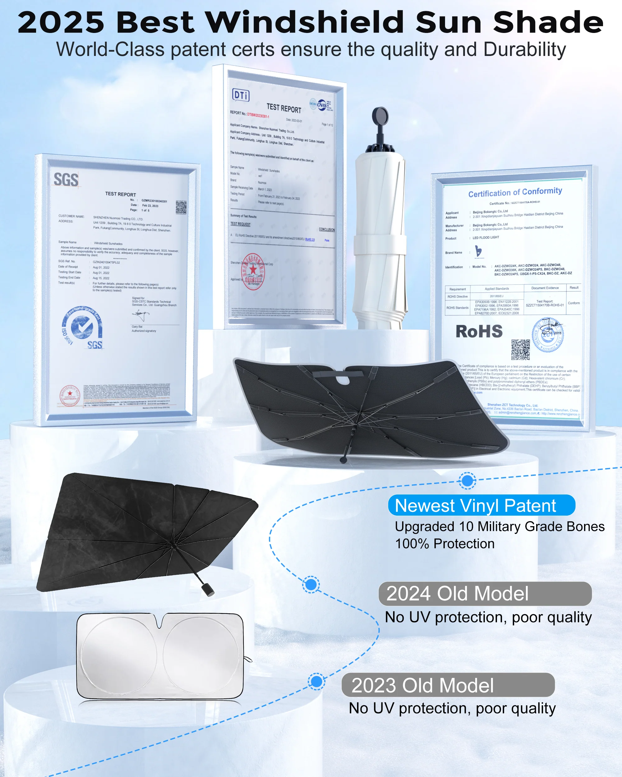 Windshield Sun Shade Umbrella for 2009-2026 Ram 1500/2500/3500/1500 Classic - Image 7