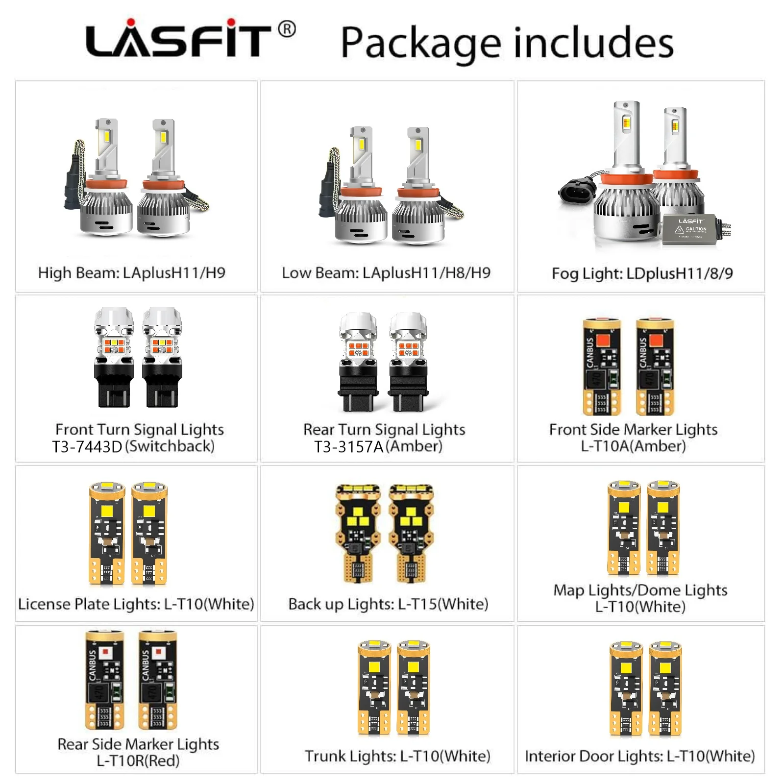 Fit for 2010-2012 Nissan Altima LED Bulbs H11 Exterior Interior Lights - Image 2