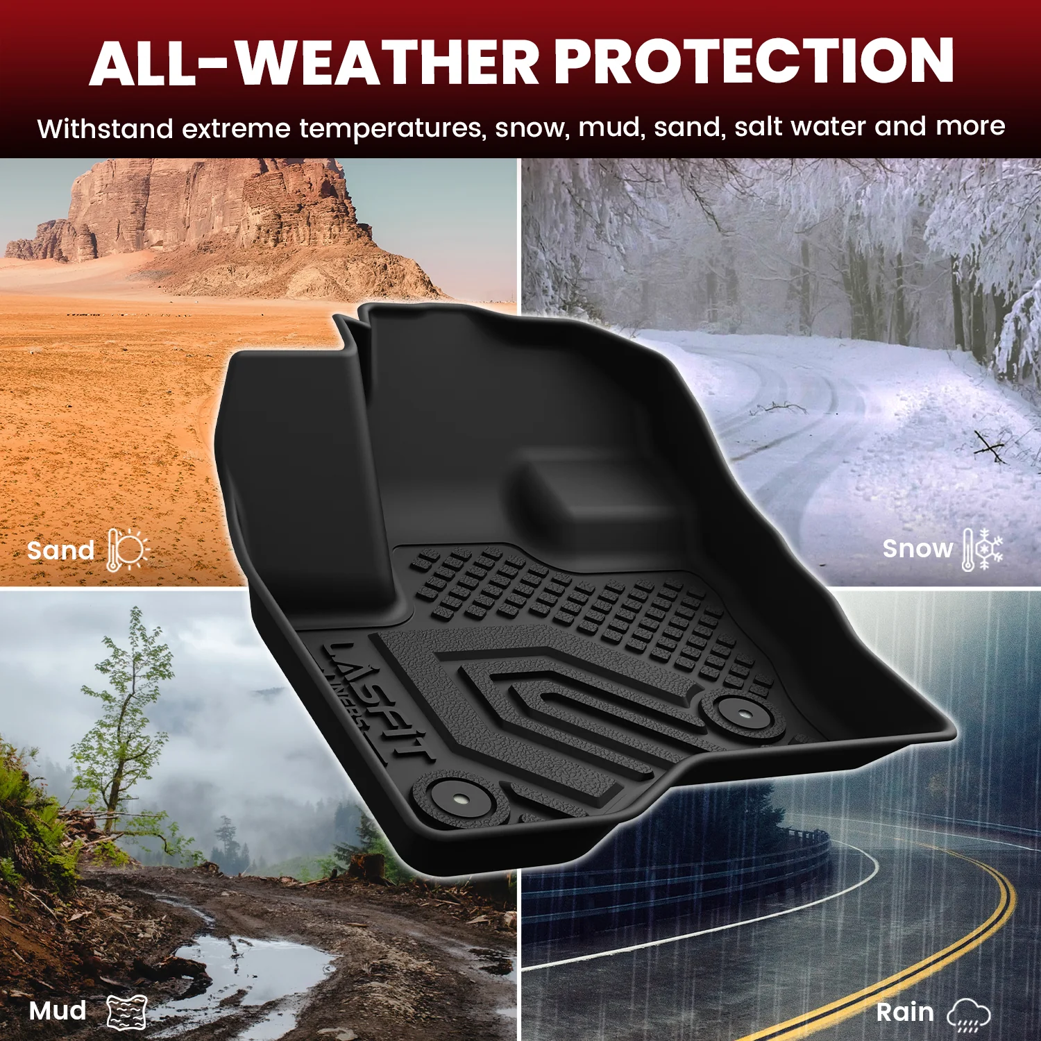 Fit for 2010-2019 Lincoln MKT 3 Row Floor Mats & Cargo & Seatback Mats - Image 6