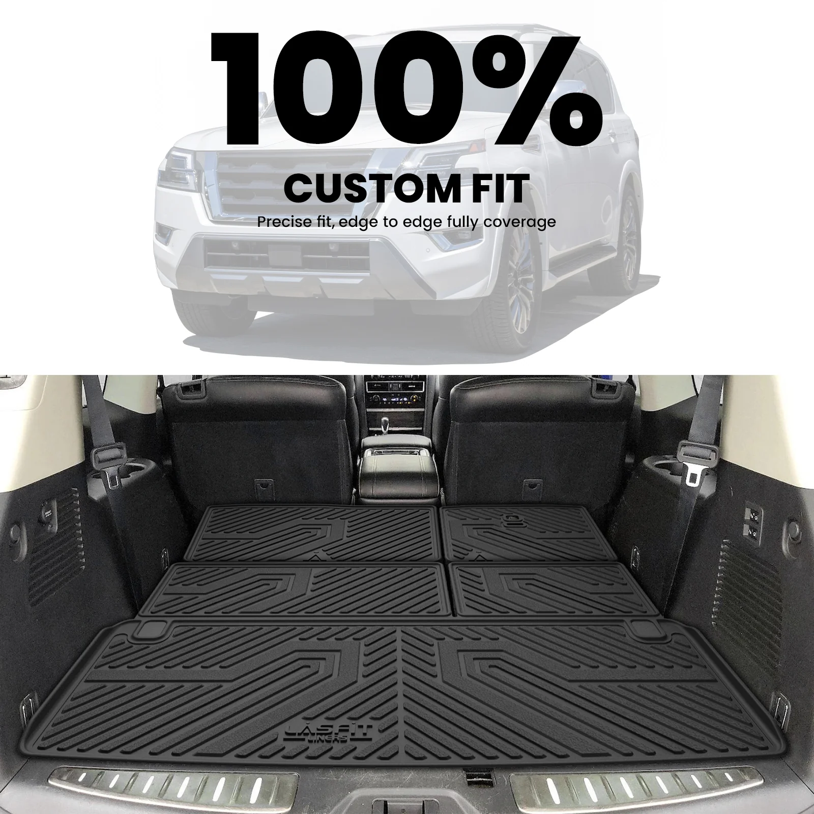 Fit for 2017-2018 Nissan Armada Custom Floor Mats TPE Material 1st & 2nd Row or Seatback & Cargo Mats - Image 14
