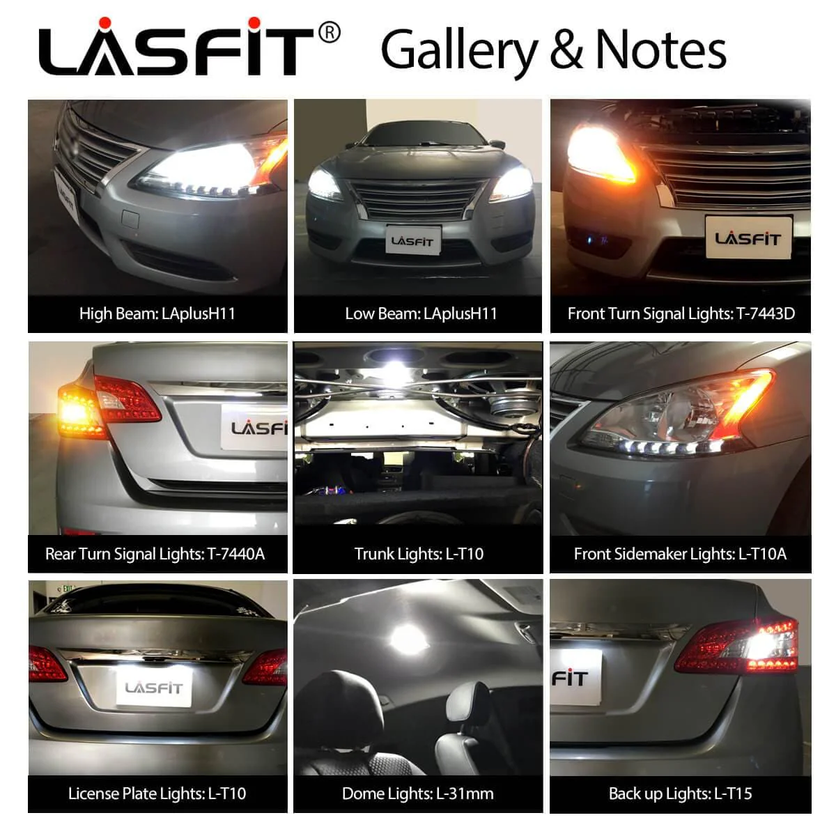 Fit for 2013-2015 Nissan Sentra LED Bulbs H11 Exterior Interior Lights - Image 2
