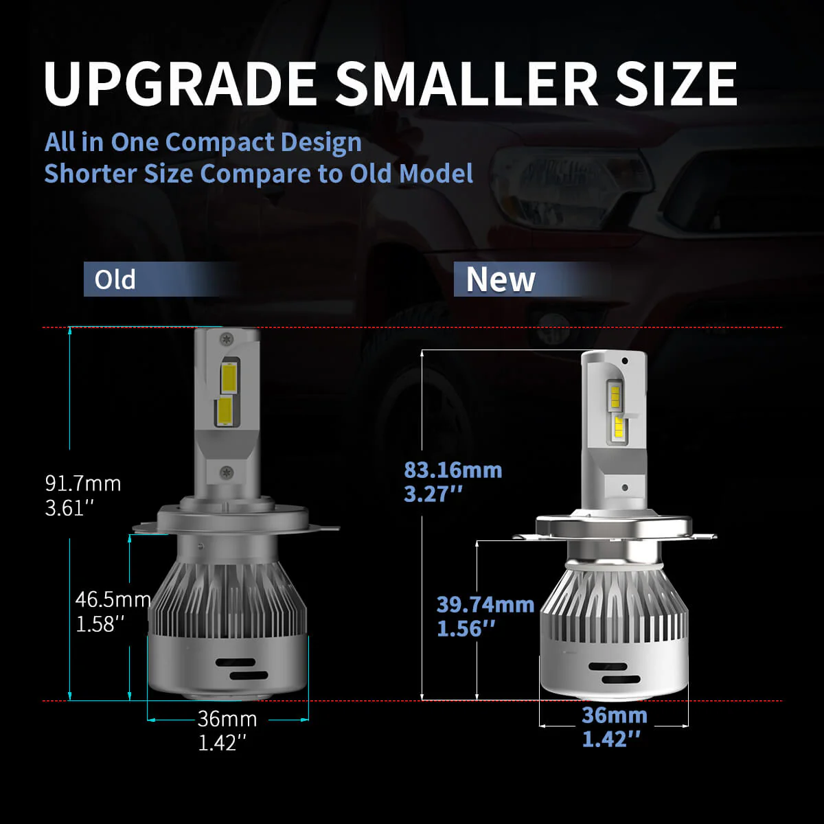 60W 9003 H4 HB2 LA Plus Series | 6,000LM 6000K LED Bulbs - Image 5
