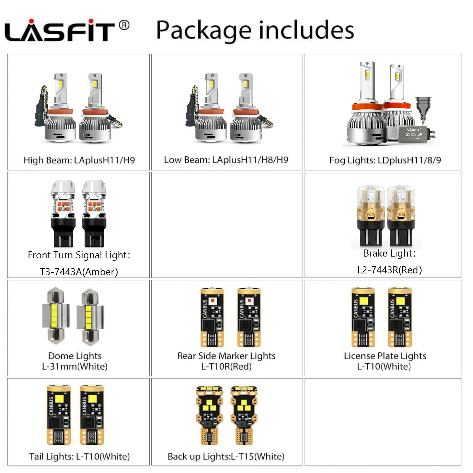 Fit for 2017-2019 Nissan Rogue Sport LED Bulbs H11 Exterior Interior Lights Plug and Play