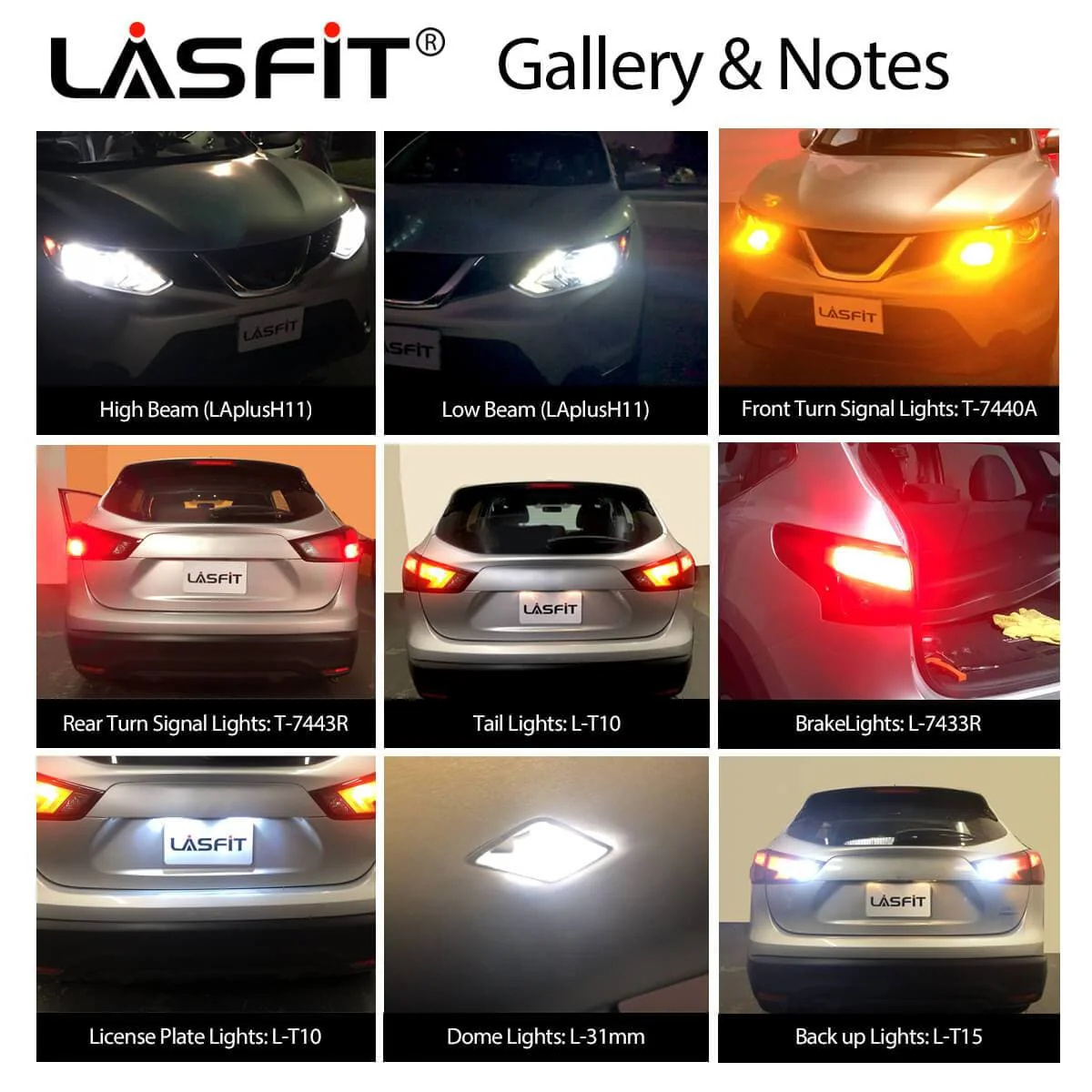 Fit for 2017-2019 Nissan Rogue Sport LED Bulbs H11 Exterior Interior Lights Plug and Play - Image 2