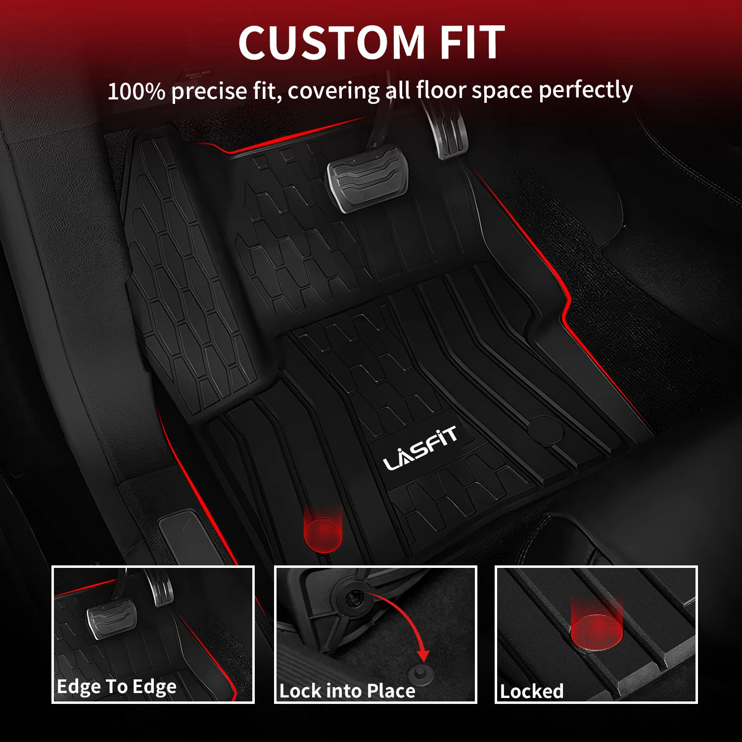 Fit for 2015-2016 Lincoln MKC Custom Floor Mats TPE Material 1st & 2nd Row Seat - Image 2