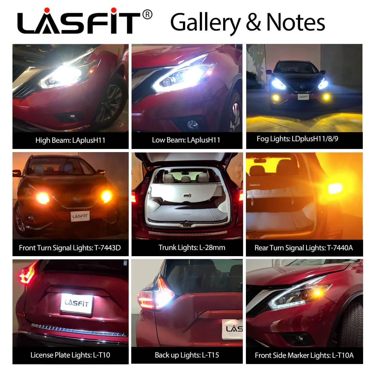Fit for 2015-2018 Nissan Murano LED bulbs H11 Exterior Lights Turn Signal Backup Lights - Image 2
