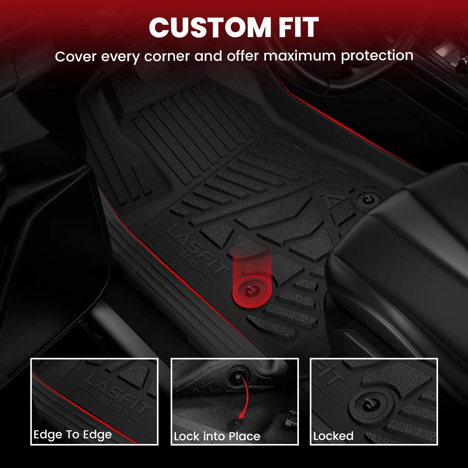 Fit for 2015-2019 GMC Sierra 2500HD 3500HD Floor Mats, Fit Carpet Floor & Without 4*4 Shifter Only - Image 12