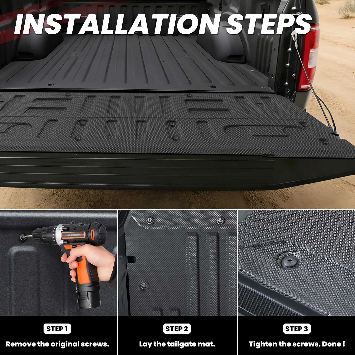 Fit for 2015-2020 Ford F-150 Truck Bed Mat or Tailgate Mat, Not Fit Drop-in Liners - Image 23