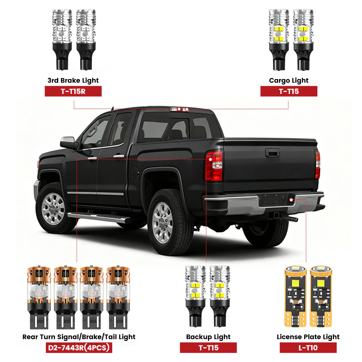 Fit for 2015 GMC Sierra 2500HD 3500HD The Brightest LED Bulbs Upgrade - Image 2
