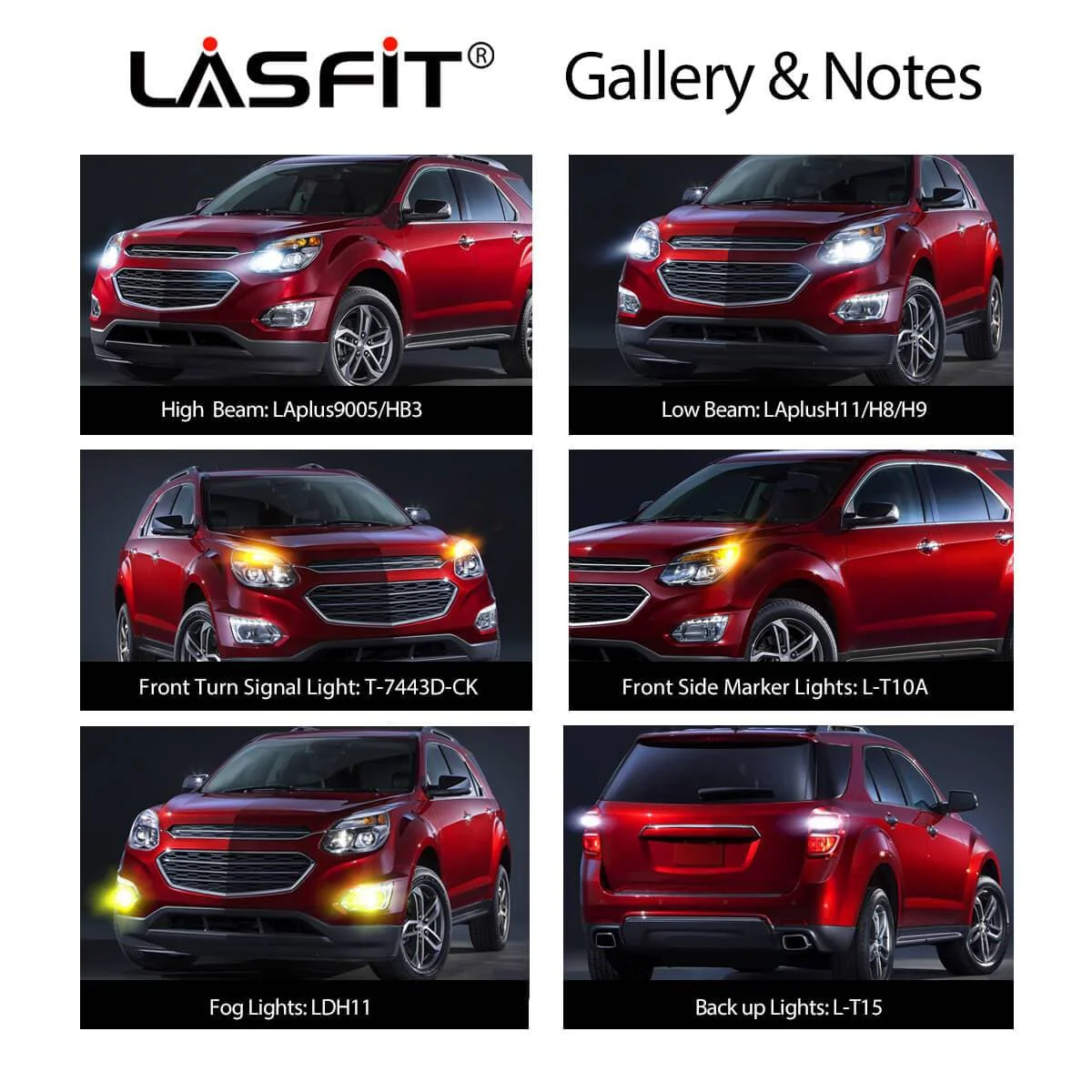 Fit for 2016-2017 Chevrolet Equinox LED Bulbs H11 9005 Exterior Interior Lights - Image 2