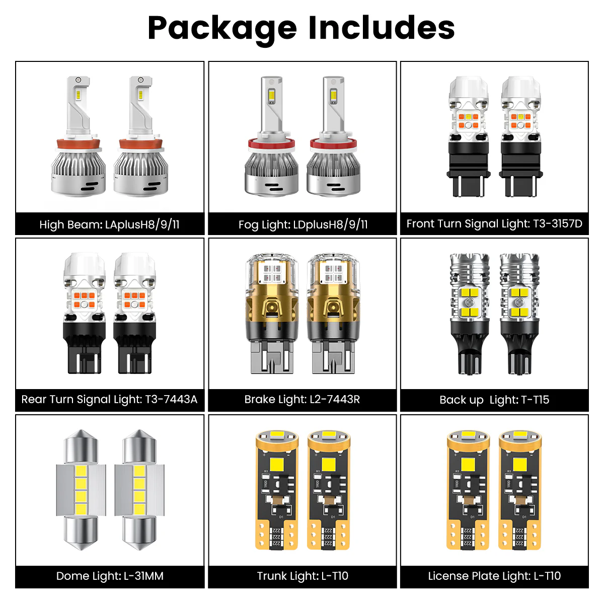 Fit for 2016-2019 Nissan Sentra LED Bulbs H11 Exterior Interior Lights