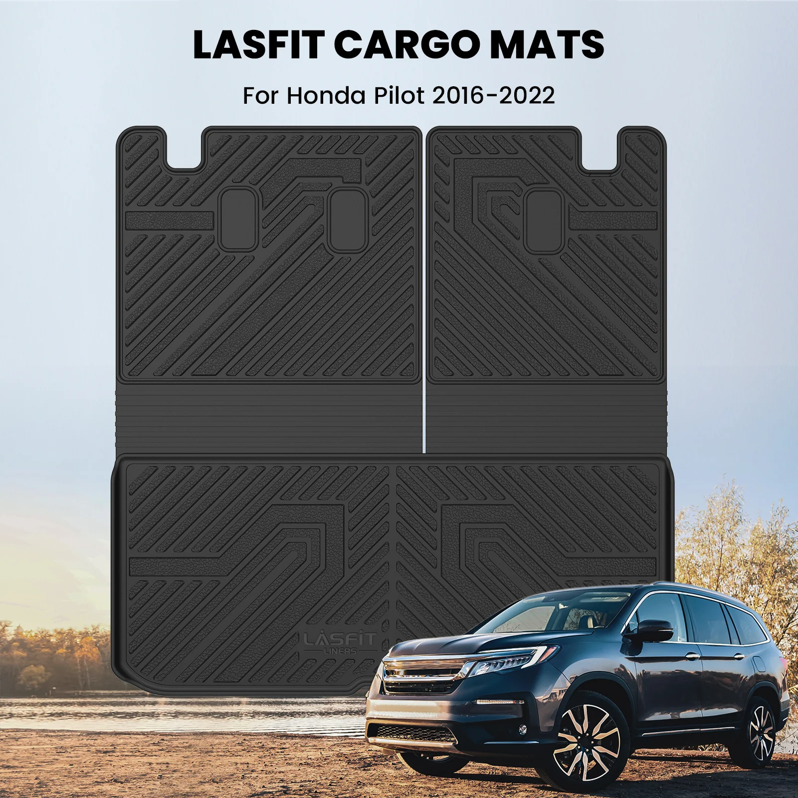 Fit for 2016-2022 Honda Pilot Floor Mats or Cargo & Seatback Mat, Cargo Mat Fit in Highest Position Only - Image 19