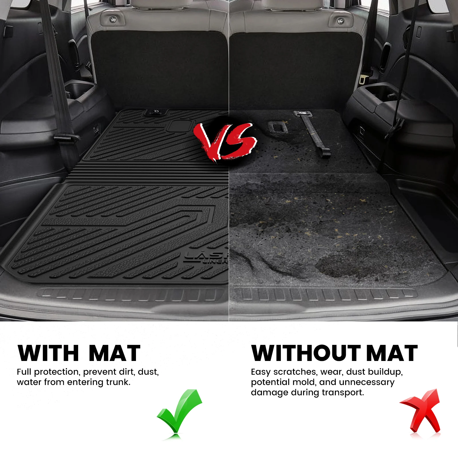 Fit for 2016-2022 Honda Pilot Floor Mats or Cargo & Seatback Mat, Cargo Mat Fit in Highest Position Only - Image 21