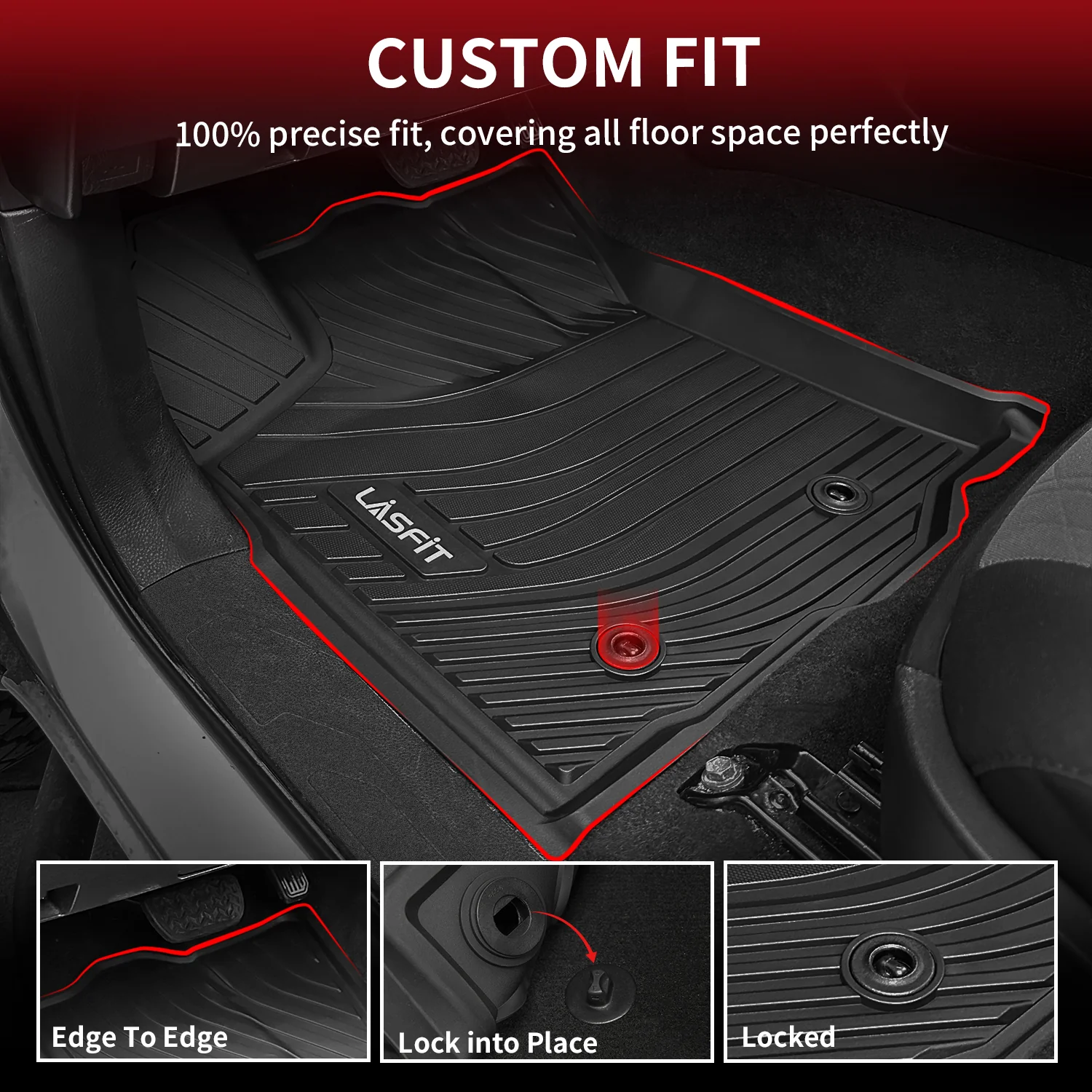 Fit for 2016-2023 Toyota Tacoma Floor Mats, Fit Automatic Transmission Only - Image 3
