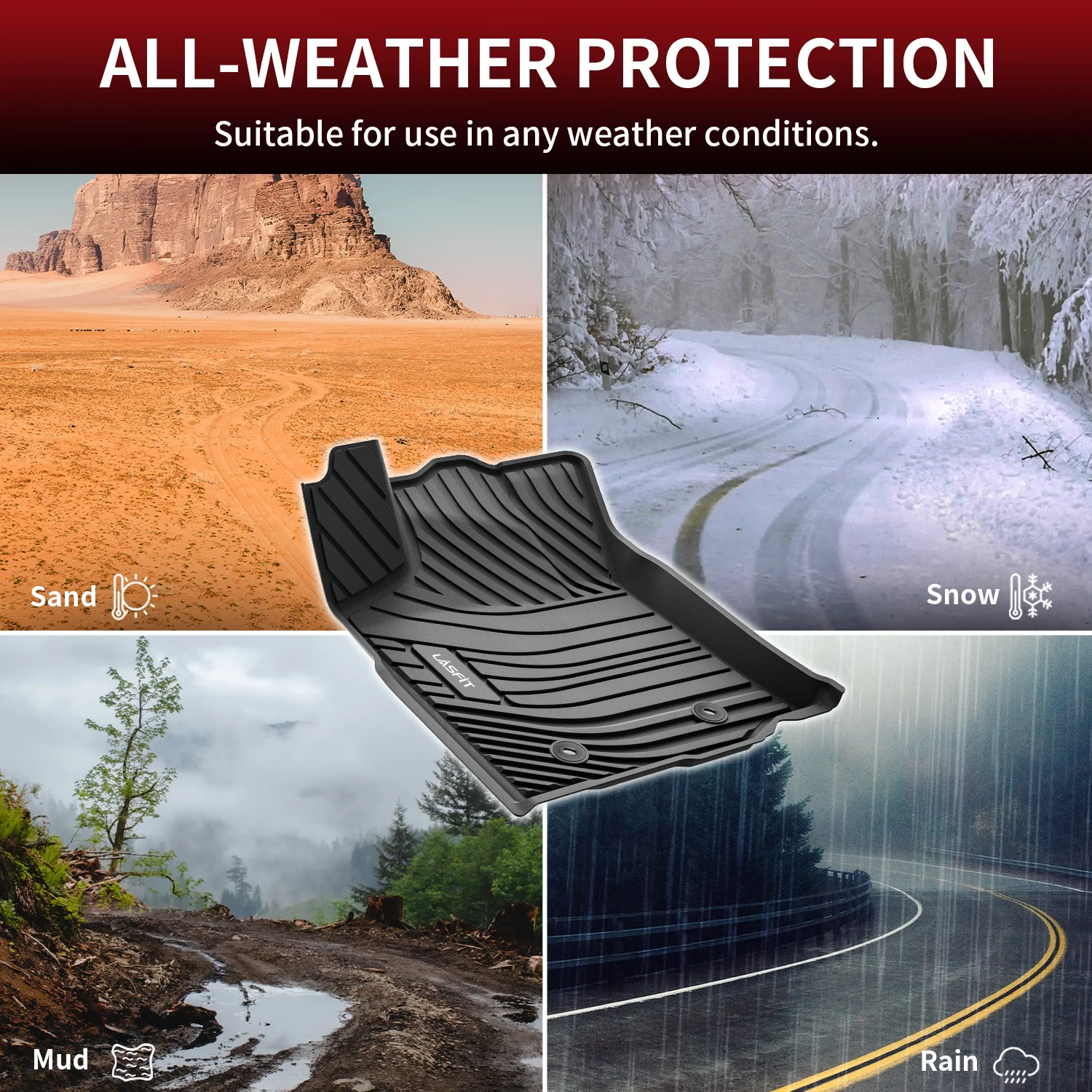 Fit for 2016-2023 Toyota Tacoma Floor Mats, Fit Automatic Transmission Only - Image 9