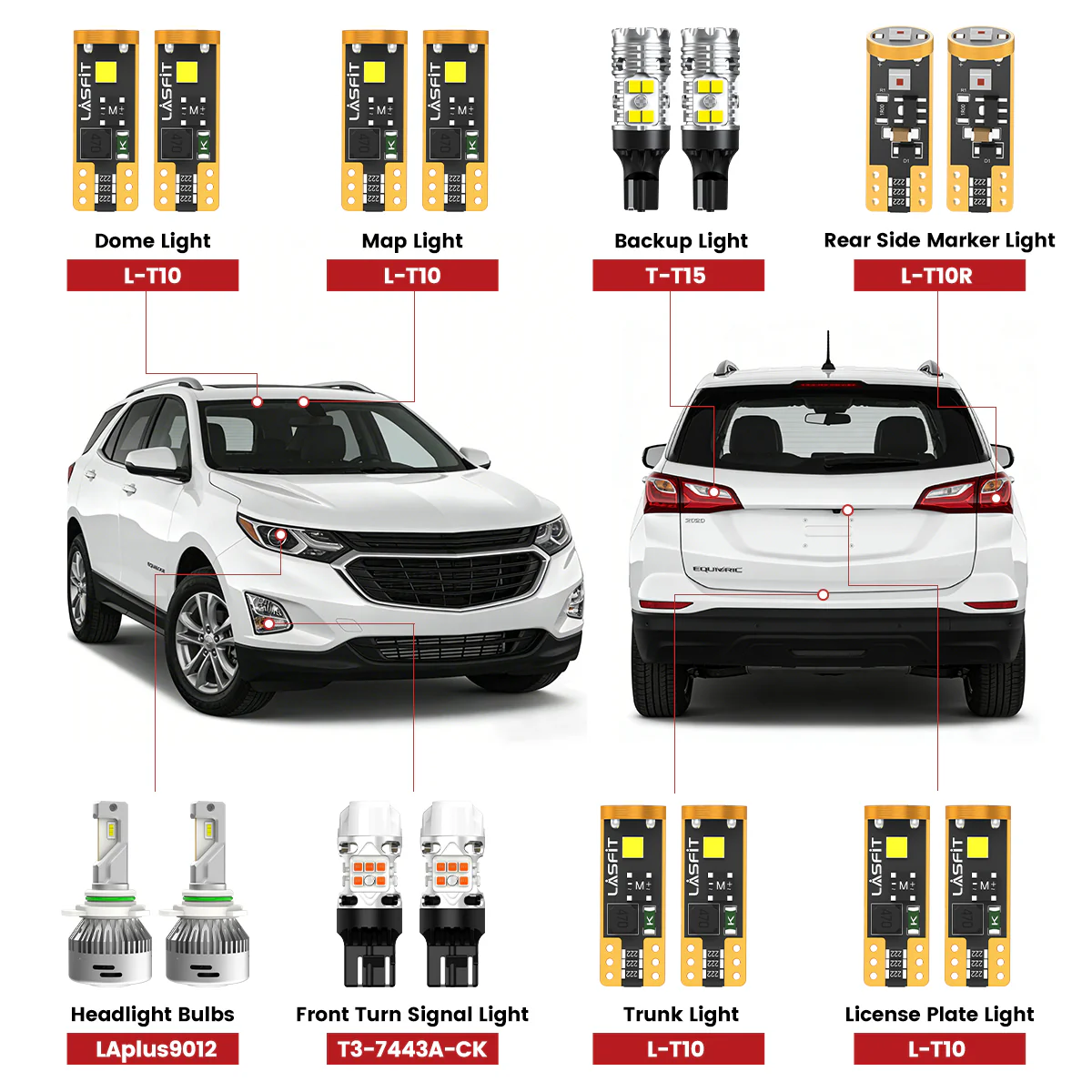 Fit for 2018-2021 Chevrolet Equinox LED Bulbs Upgrade | Tested and Verified