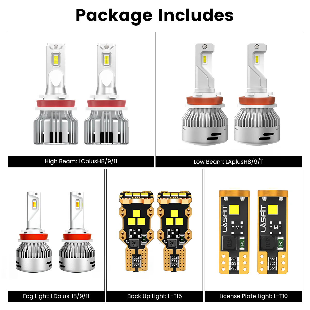 Fit for 2018-2020 Ford Fusion LED Bulbs H11 Exterior Lights