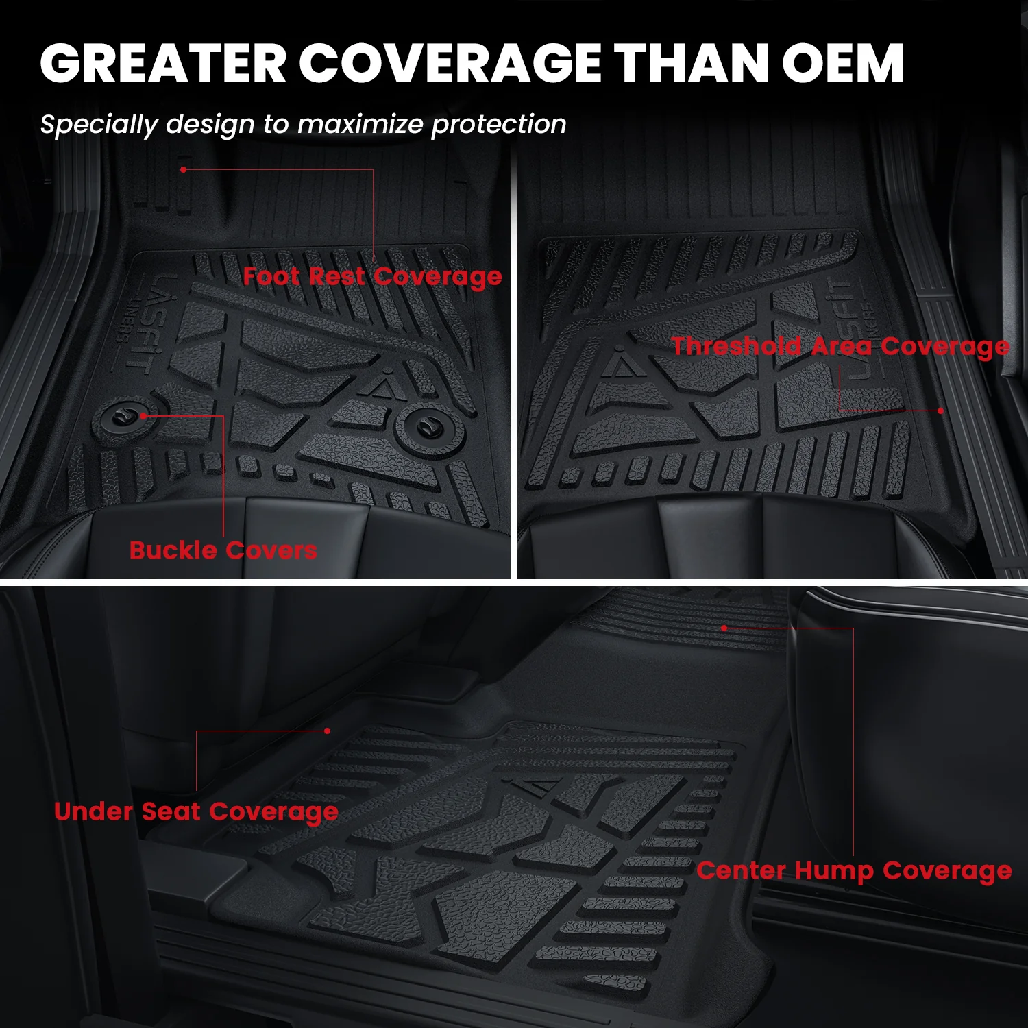 Fit for 2019-2026 GMC Sierra & Sierra Denali 1500 Floor Mats, Fit Carpet Floor Only, Not Fit 2019 Sierra LD - Image 14