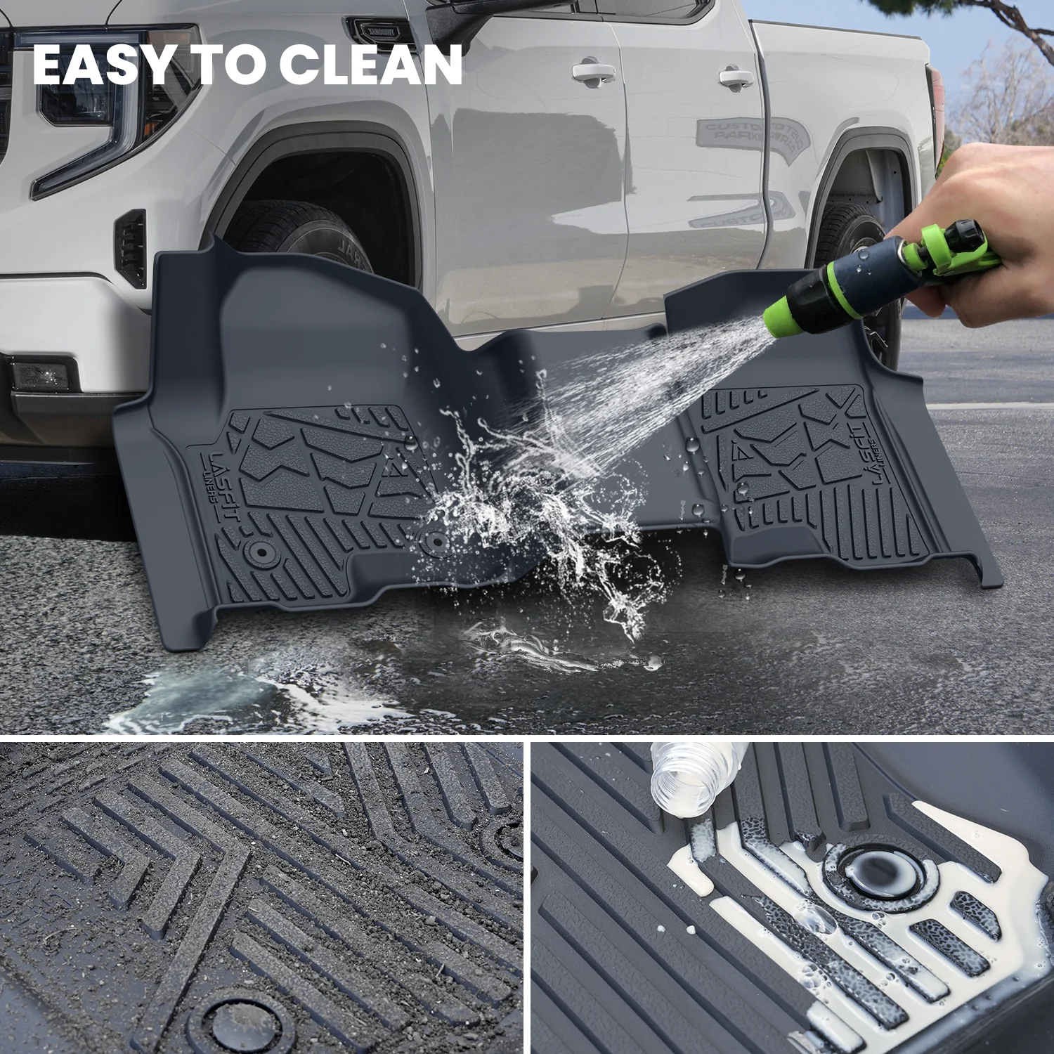 Fit for 2019-2026 GMC Sierra & Sierra Denali 1500 Floor Mats, Fit Carpet Floor Only, Not Fit 2019 Sierra LD - Image 25