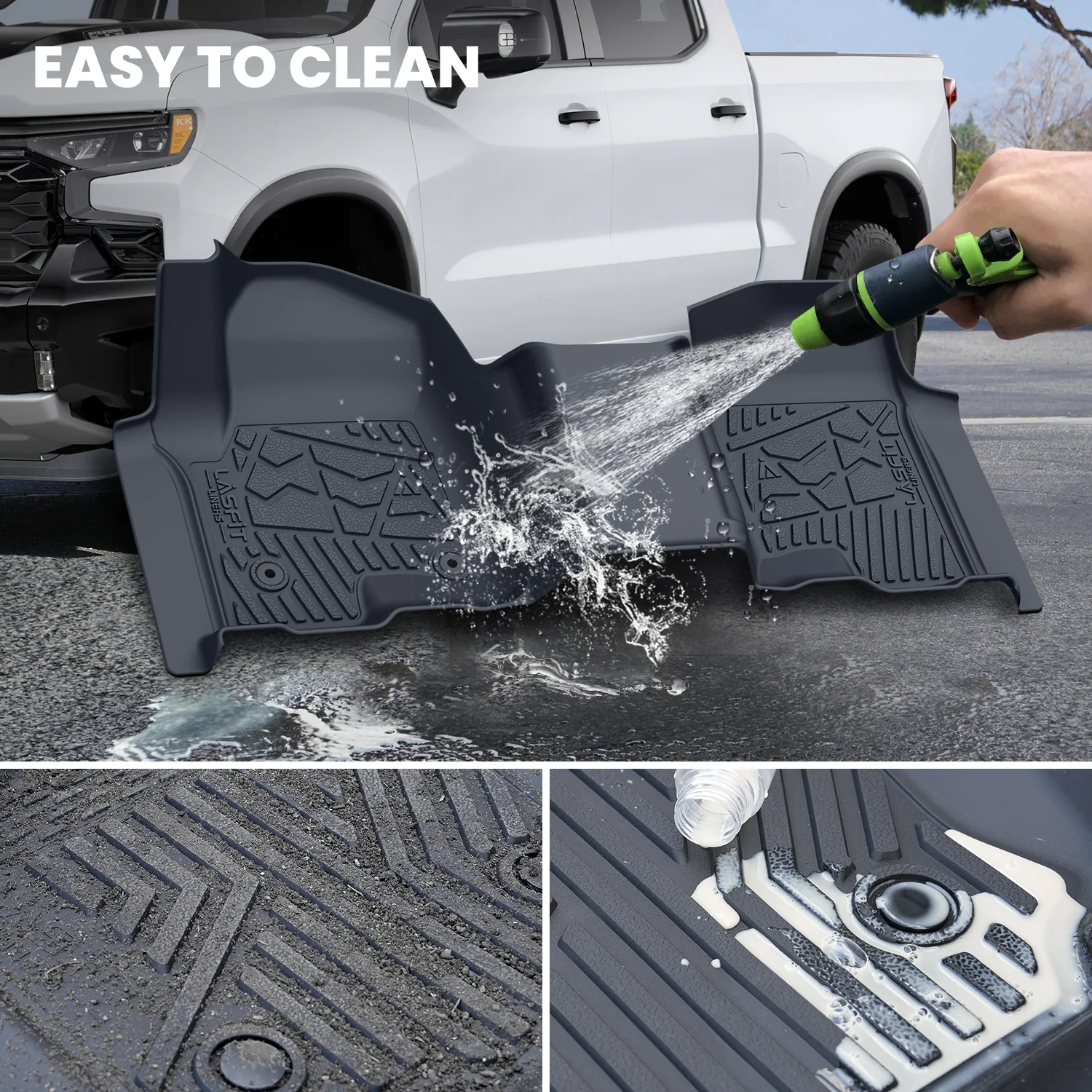 Fit for 2019-2026 GMC Sierra & Sierra Denali 1500 Floor Mats, Fit Carpet Floor Only, Not Fit 2019 Sierra LD - Image 45