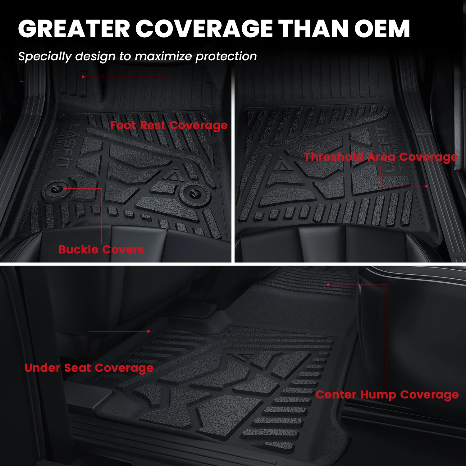 Fit for 2019-2026 GMC Sierra & Sierra Denali 1500 Floor Mats, Fit Carpet Floor Only, Not Fit 2019 Sierra LD - Image 52