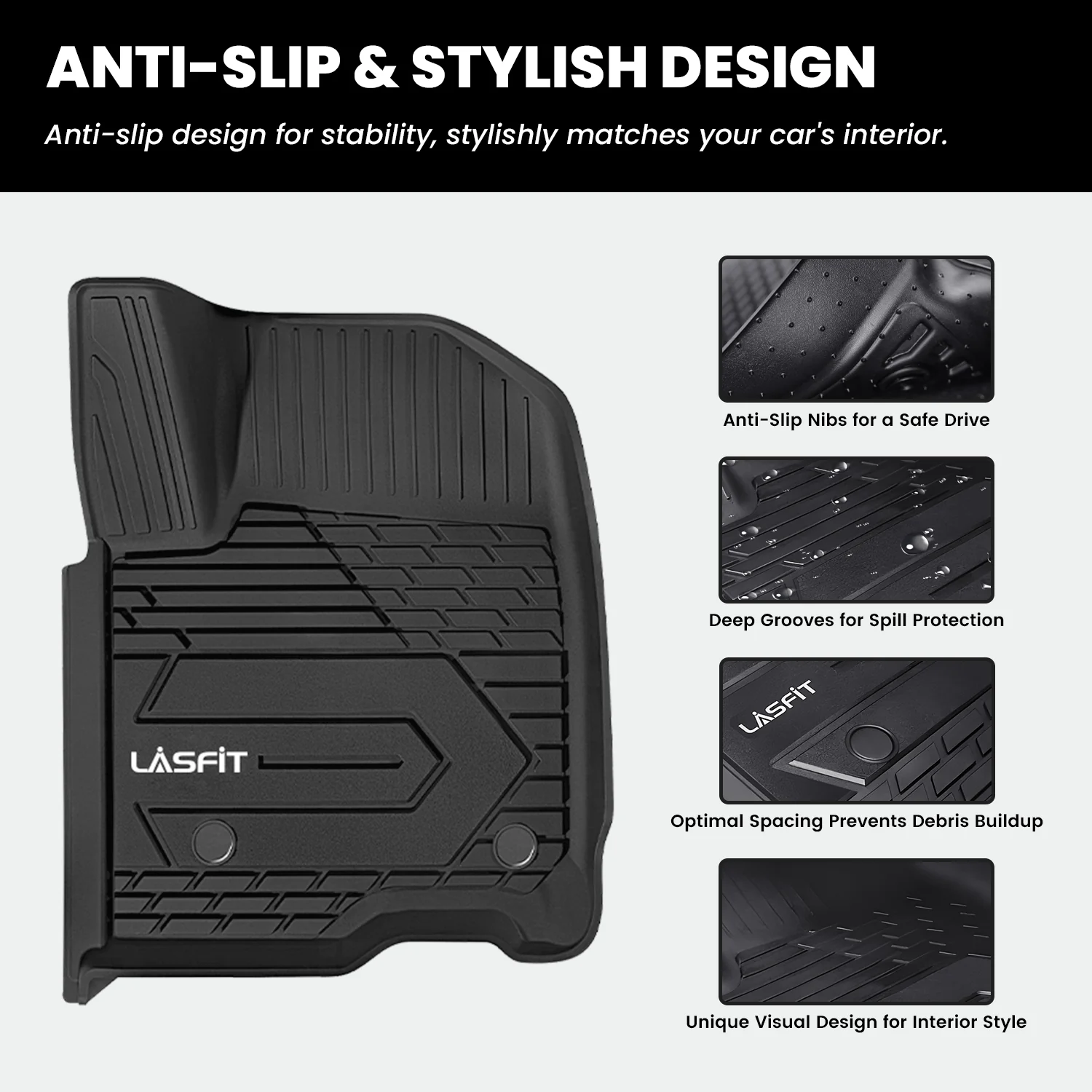 Fit for 2019-2026 GMC Sierra & Sierra Denali 1500 Floor Mats, Fit Carpet Floor Only, Not Fit 2019 Sierra LD - Image 4