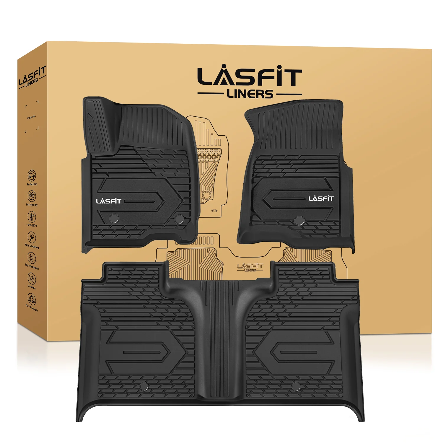 Fit for 2019-2026 GMC Sierra & Sierra Denali 1500 Floor Mats, Fit Carpet Floor Only, Not Fit 2019 Sierra LD - Image 9