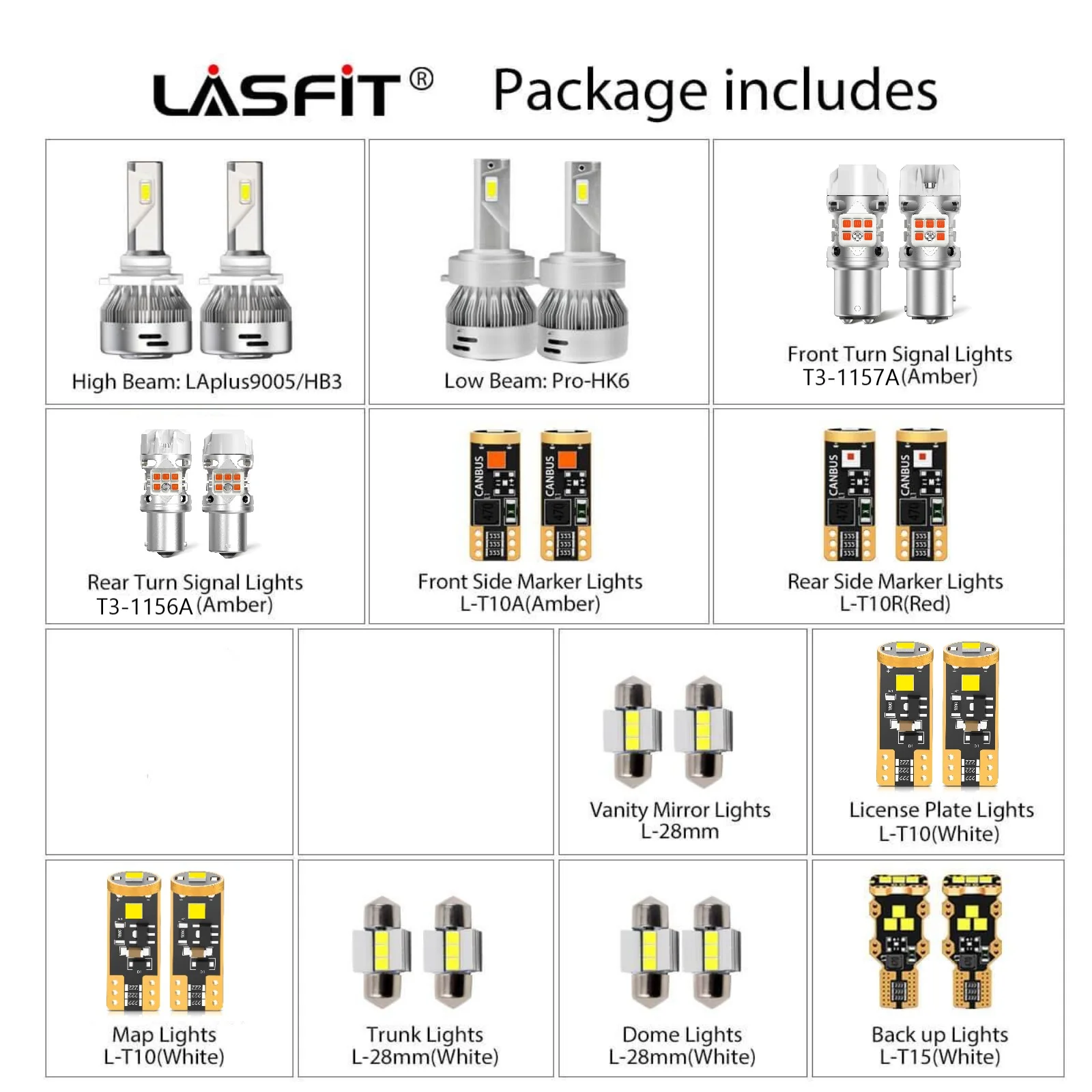 Fit for 2019-2021 Hyundai Veloster Custom H7 LED Bulb Exterior Interior Lights Plug and Play