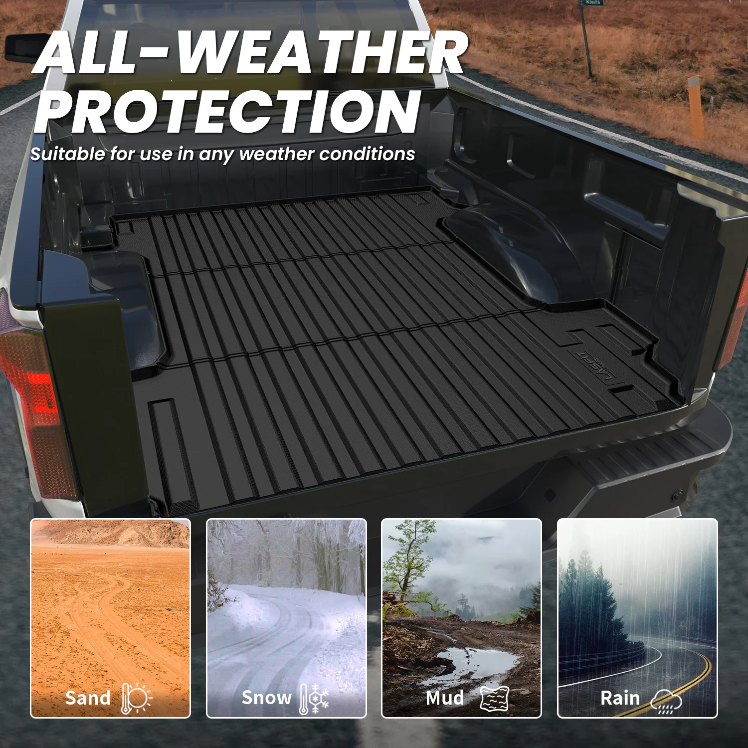 Fit for 2019-2026 GMC Sierra 1500 Truck Bed Mat or Tailgate Mat, Not Fit 2019 Sierra 1500 LD - Image 4