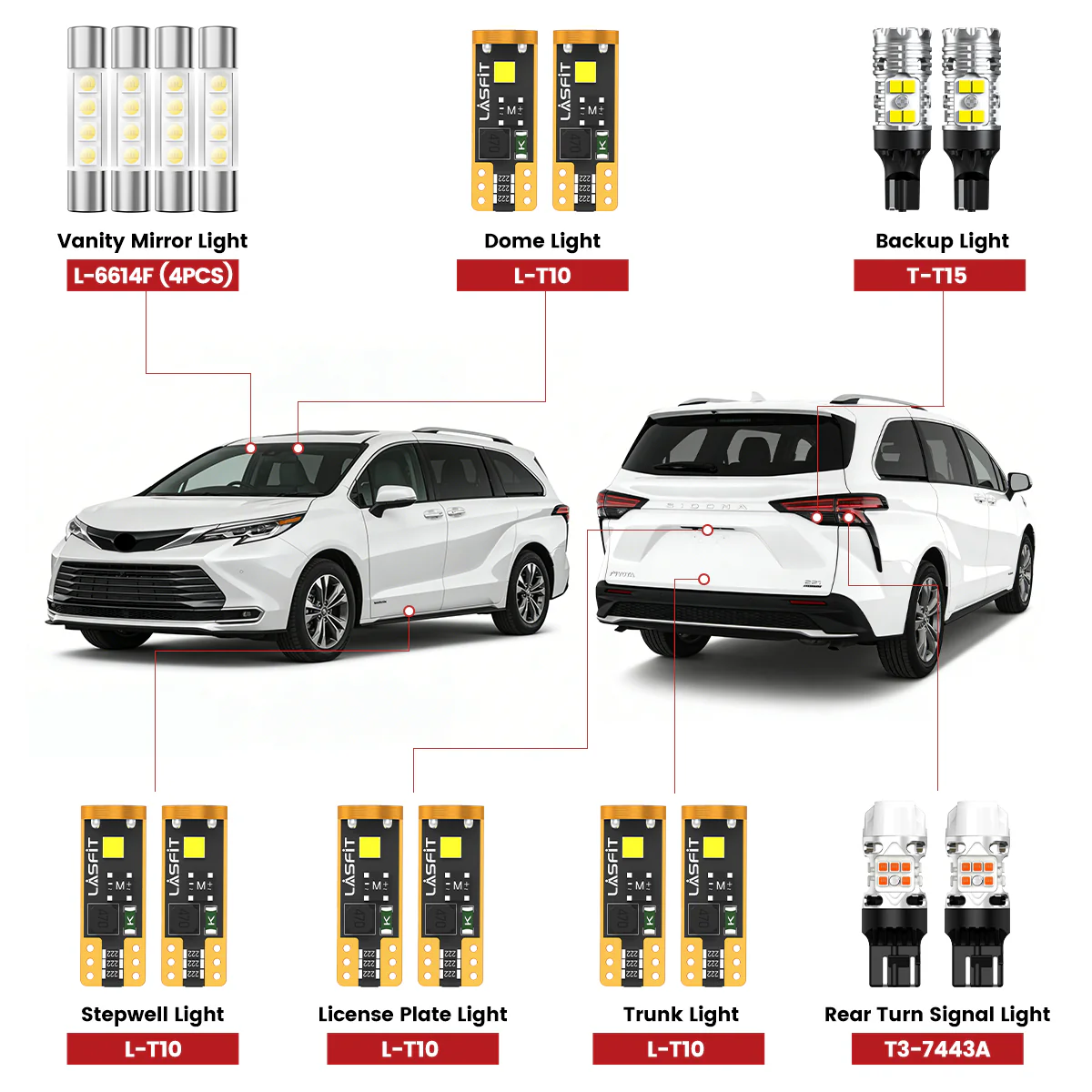 Fit for 2021-2026 Toyota Sienna LED Exterior Lights Upgrade | Tested and Verified