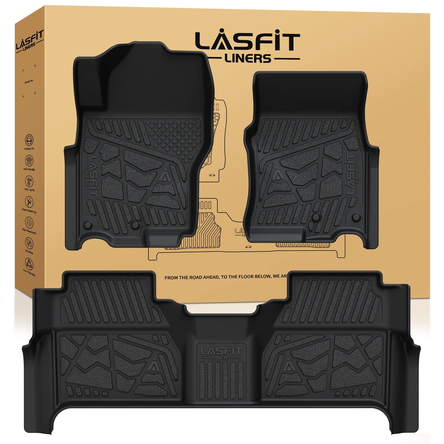 Fit for 2022-2026 Nissan Frontier TPE Floor Mats, Fit Crew Cab Only - Image 8