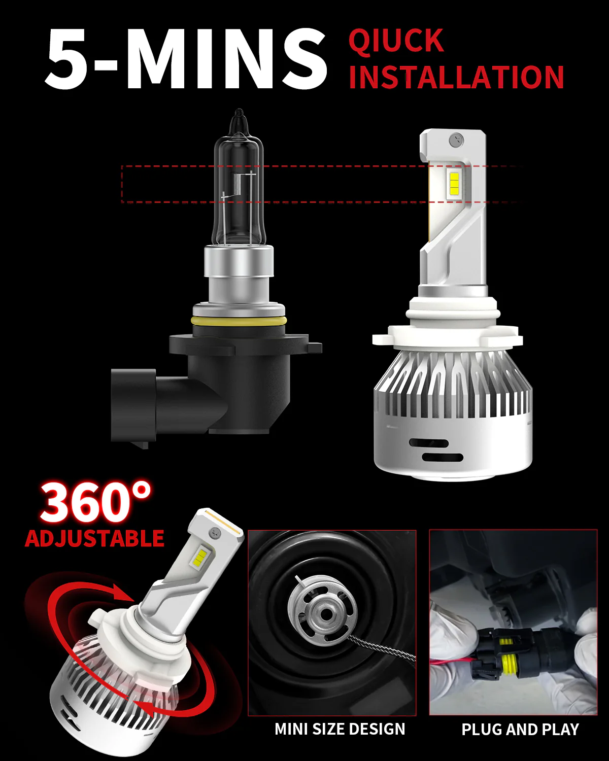 Fit for 2015-2021 Kia Sedona Custom H7 LED Bulbs Exterior Interior Lights Plug and Play - Image 19