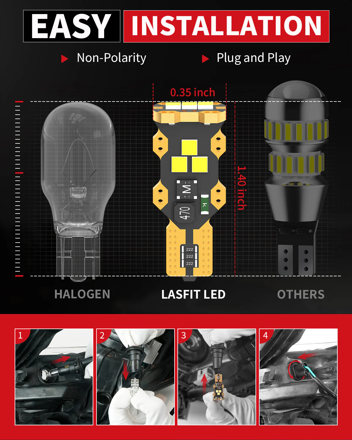 Fit for 2015-2021 Kia Sedona Custom H7 LED Bulbs Exterior Interior Lights Plug and Play - Image 28