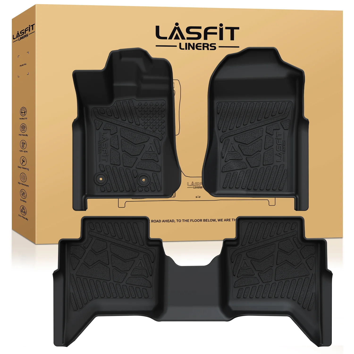 Fit for 2024-2026 Ford Ranger TPE Floor Mats, Fit Carpet Floor Only - Image 8