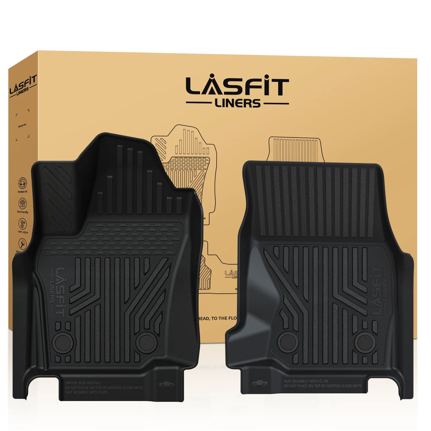 Fit for 2024-2026 Toyota Tacoma 1st Row Floor Mats, Fit Auto Transmission Only - Image 9