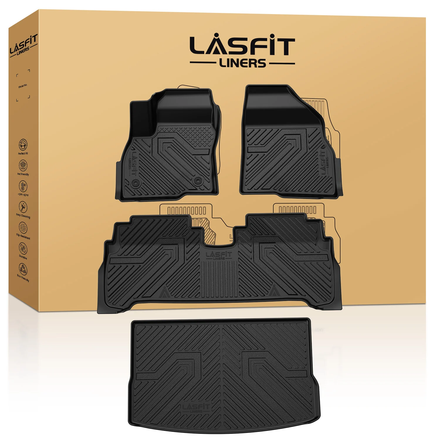 Fit for 2022-2023 Chevrolet Bolt EUV All-weather Floor Mats & Cargo Mat(Fit Upper Position Only) - Image 9