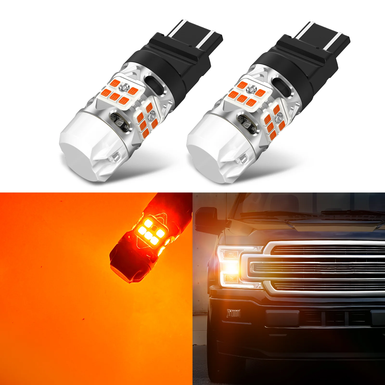 4257 LED Turn Signal Bulbs CanBus-Ready Amber | T3 Series - Image 5
