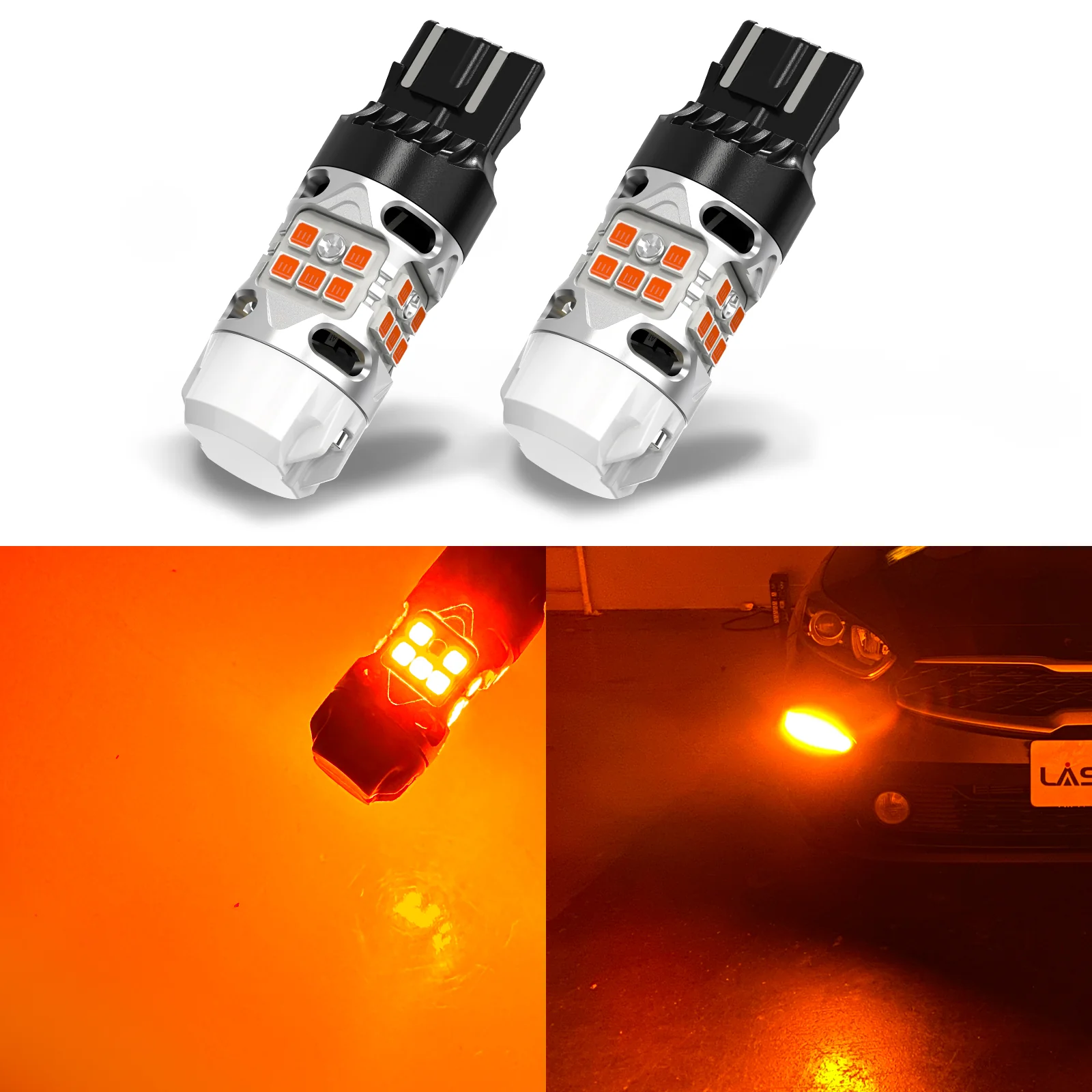 7440 7443 LED Turn Signal Bulbs CanBus-Ready Amber | T3 Series - Image 9