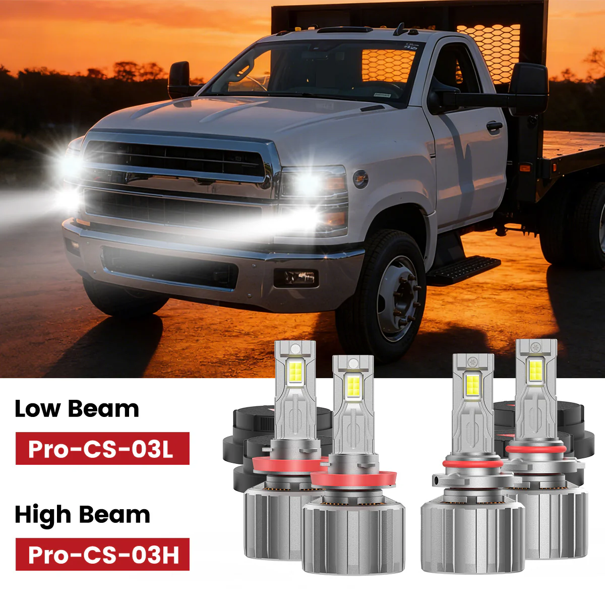 Fit for 2019-2025 Chevrolet Silverado 4500HD 5500HD 6500HD Custom LED bulbs w/Dust Cover - Image 2