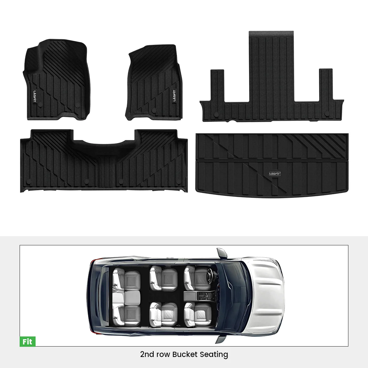 Fit for 2021–2026 Chevrolet Tahoe Floor & Cargo Mats Protection Sets, Not Fit 9 seats - Image 2