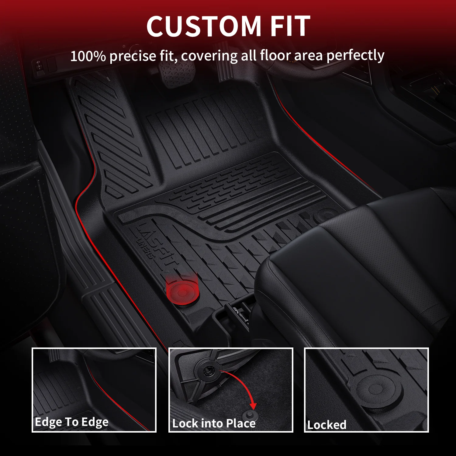 Fit for 2013-2018 Ram 1500 All-Weather 1st row Floor Mats, Fit Carpet Floor Only - Image 11