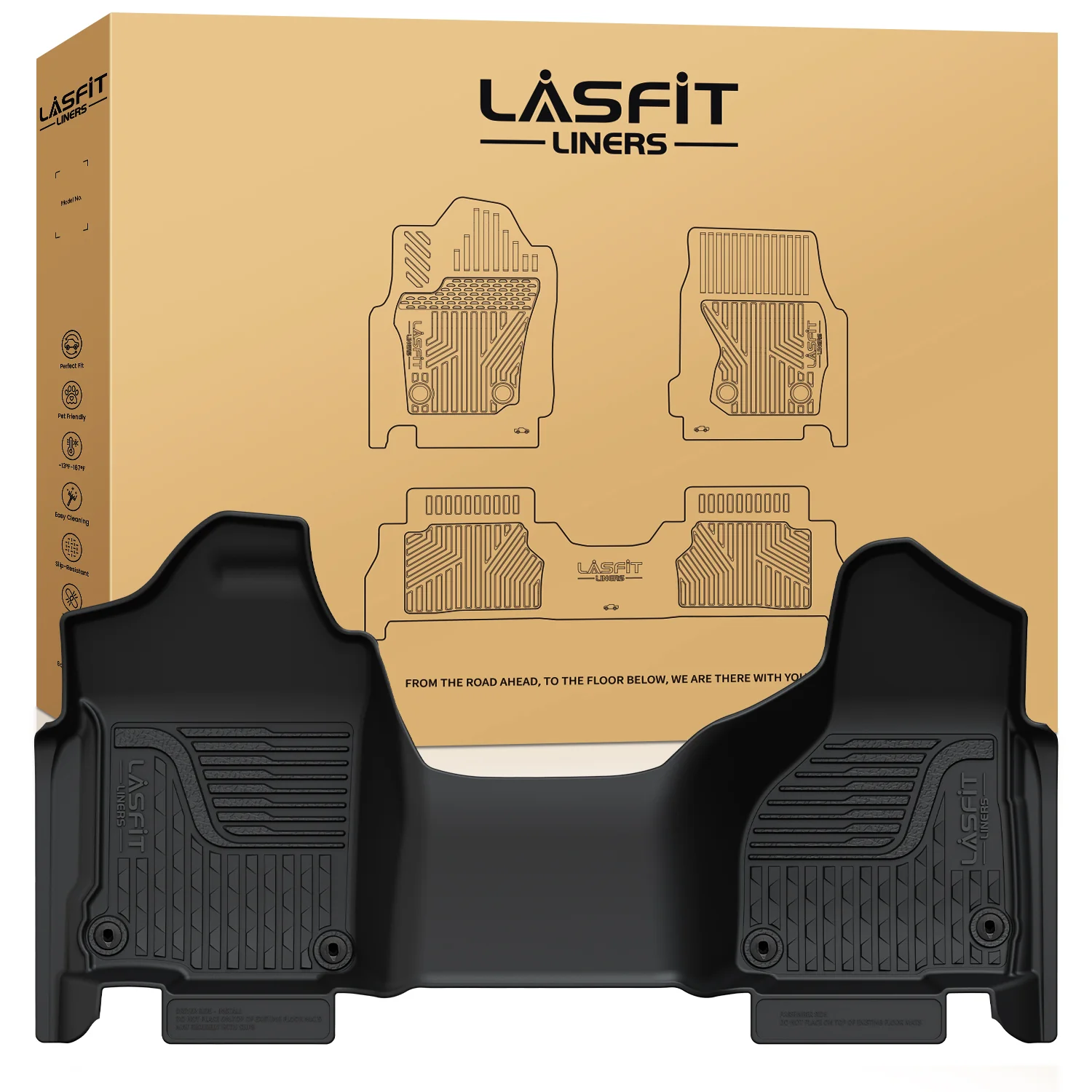 Fit for 2013-2018 Ram 1500 All-Weather 1st row Floor Mats, Fit Carpet Floor Only - Image 16
