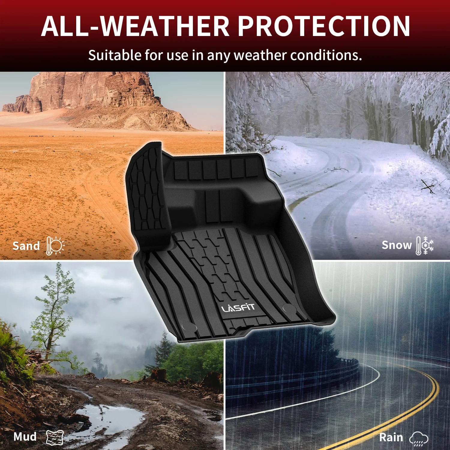 Fit for 2016-2018 Lincoln MKX Custom Floor Mats TPE Material 1st & 2nd Row Seat - Image 7